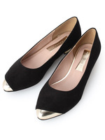 メタリックフラットヒールパンプス