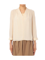 胸元レース付きブラウス