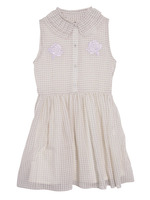 Gingham　chiffon　rose　one−piece