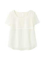 [L]シフォン半袖ブラウス