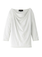 [L]ラメドレープ七分袖プルオーバー