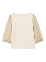 シースルースリーブ七分袖カットソー