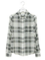 シフォンチェックプリントシャツ