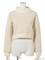 ハイネックルーズショートトップス