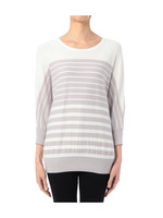 ボーダードルマンスリーブニット