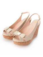 リボンプラットフォームサンダル