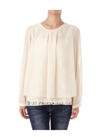 レースレイヤード風シフォンブラウス