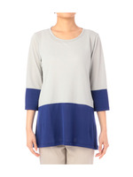 配色クルーネックプルオーバー