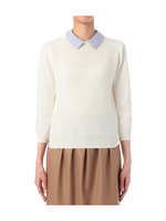 衿付ニットプルオーバー