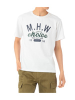 クルーネック天竺プリントTシャツ