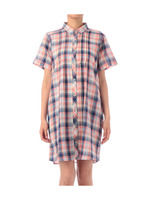 コットンガーゼチェックシャツワンピース