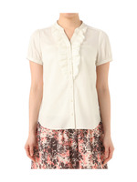 フリル＆ギャザーネックブラウス