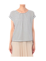 タック使いナローボーダーカットソー