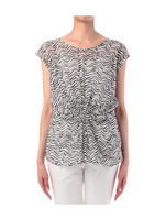 ドレープ使いプリントシフォンブラウス