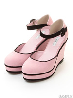 ベロアウェッジパンプス