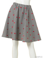 LITTLE HEART GINGHAM CHECK SKIRT