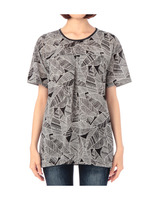 パームリーフ柄切り替えカットソー