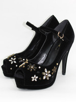 ビジューワンストラップパンプス