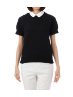 衿付きヤーンニットプルオーバー