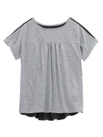 配色シフォン切り替えジャージカットソー