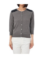 レース切り替えコンパクトニットカーディガン