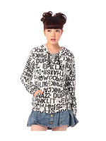 裏毛カスレプリントスウェットカーディガン