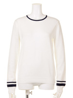 【BED＆BREAKFAST】Stripe　Stretch　Knit　Crew　Neck