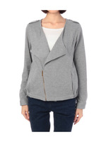 ライダース風スウェットカーディガン