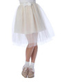 【LIZLISA】チュールミモレ丈スカート