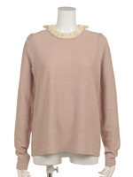 【mystic】襟レースニットソープルオーバー