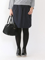 【mystic】ストライプ裾ラウンドスカート