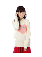 ネコ耳フード付ハートロゴニット