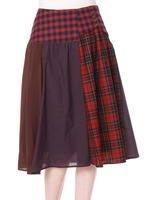 異素材MIXチェックスカート