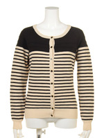 差込編地変形ボーダーニット