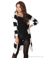 太ボーダーロングカーデ