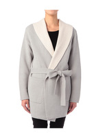 配色切り替えベルテッドニットカーディガン