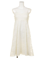 【DUO】ウール×オーガンジー×レースベアOP