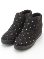 【abcdevol】フラワーレースストーンインヒールスニーカー