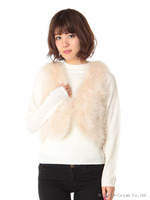 【ROSE BUD】TURKEY FEATHER SHORT VEST 