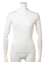 I RIB KNIT 5分袖 TOPS