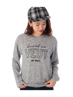 ロゴプリントニットソープルオーバー