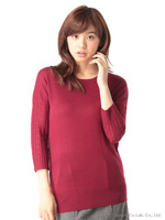 袖ケーブルニット