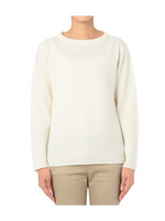 フロントバスケット編みニットプルオーバー