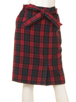 起毛チェックペンシルスカート