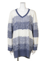 地柄MIXカラーニット