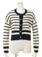 【DECEIVE..】シャギーニットボーダーカーディガン