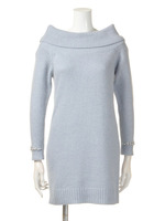 バックリボンオフショルニットワンピース