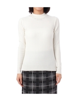 ビジューつきリブニットプルオーバー