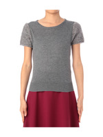 異素材切り替えニットプルオーバー