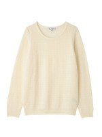 透かしチェック編みニットプルオーバー